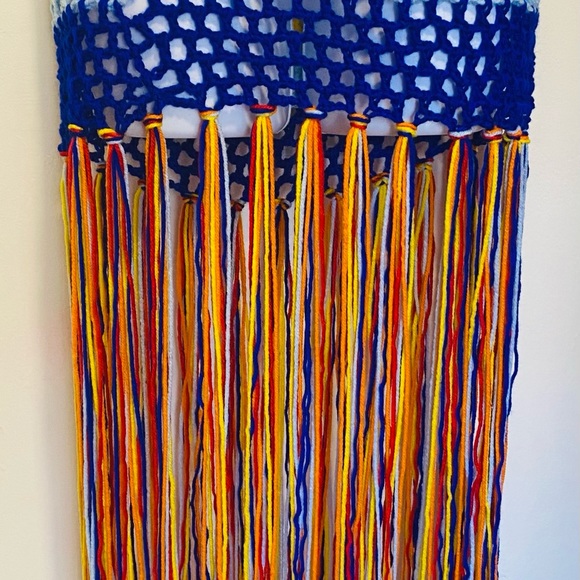 Crochet Rainbow bralette mesh skirt fringe - Picture 4 of 7